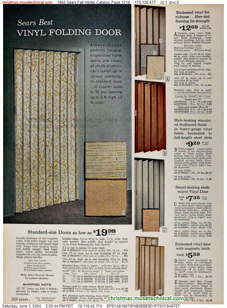 1965 Sears Fall Winter Catalog, Page 1318