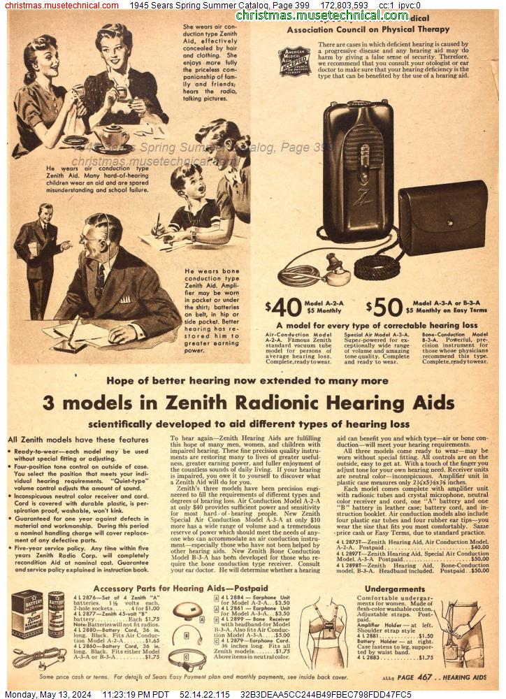 1945 Sears Spring Summer Catalog, Page 399