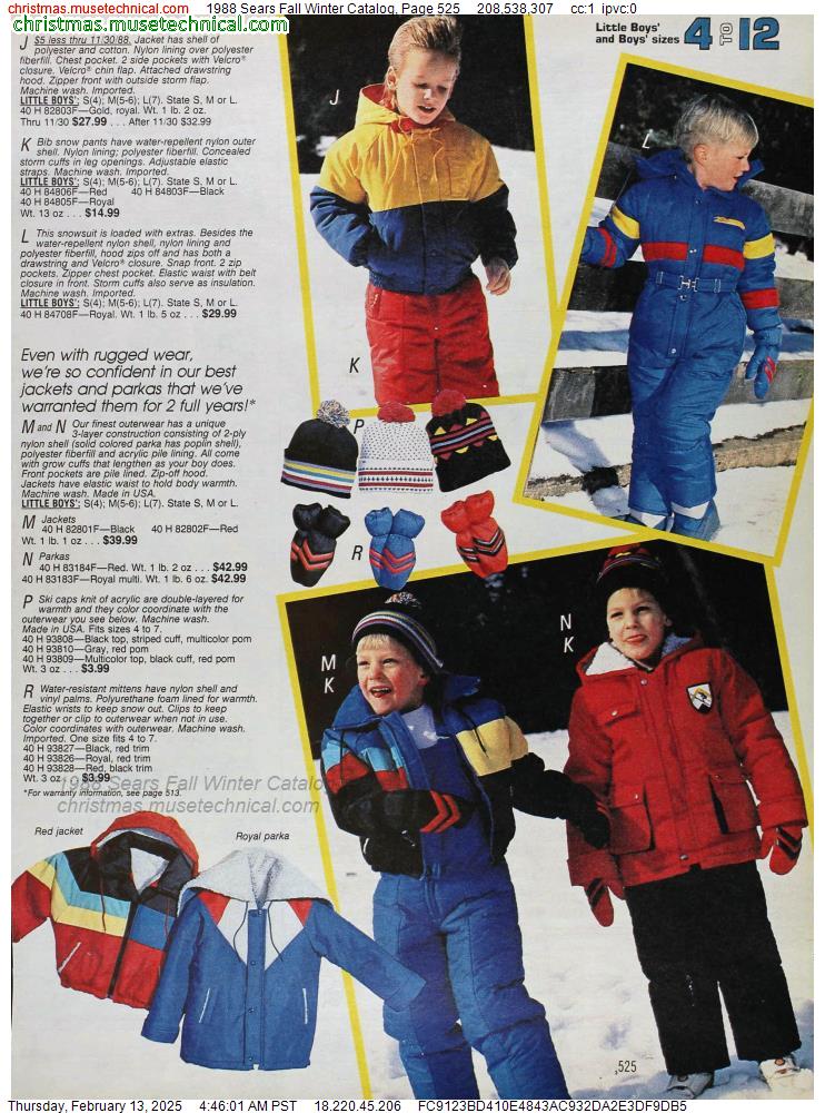 1988 Sears Fall Winter Catalog, Page 525