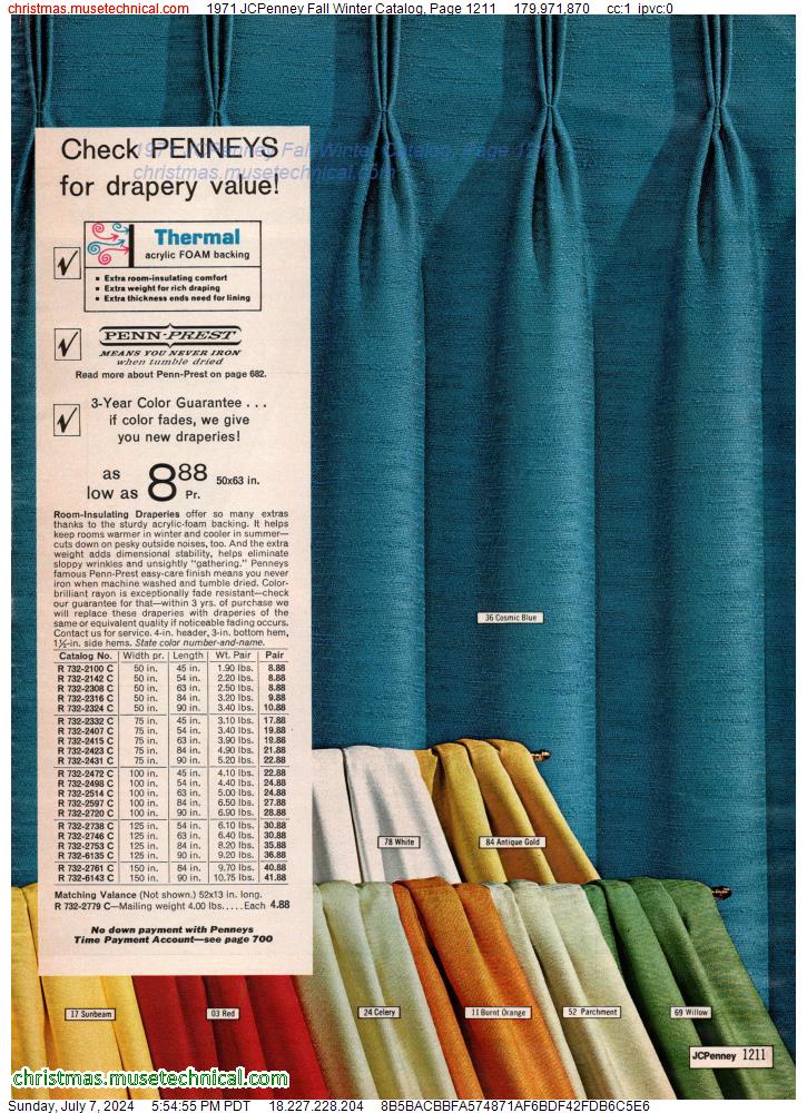 1971 JCPenney Fall Winter Catalog, Page 1211