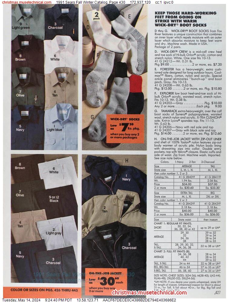 1991 Sears Fall Winter Catalog, Page 430
