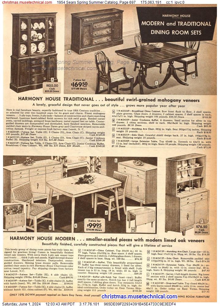 1954 Sears Spring Summer Catalog, Page 697