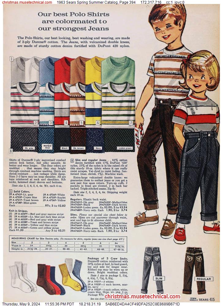 1963 Sears Spring Summer Catalog, Page 394