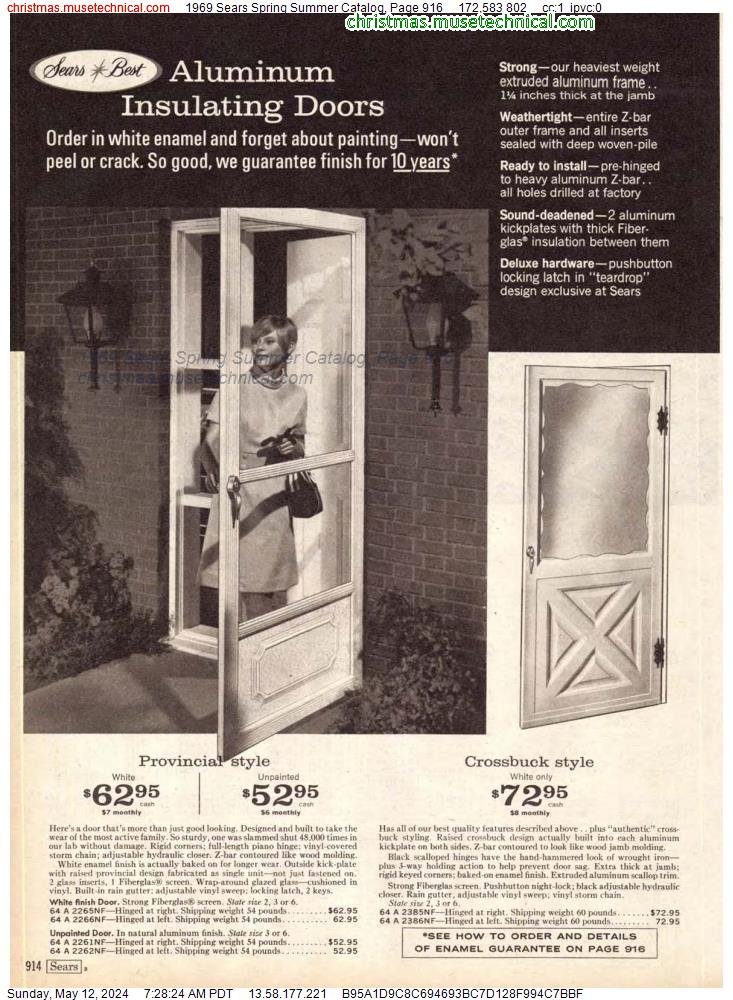 1969 Sears Spring Summer Catalog, Page 916