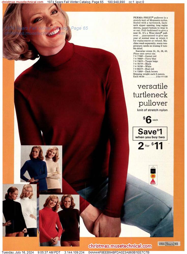 1974 Sears Fall Winter Catalog, Page 65