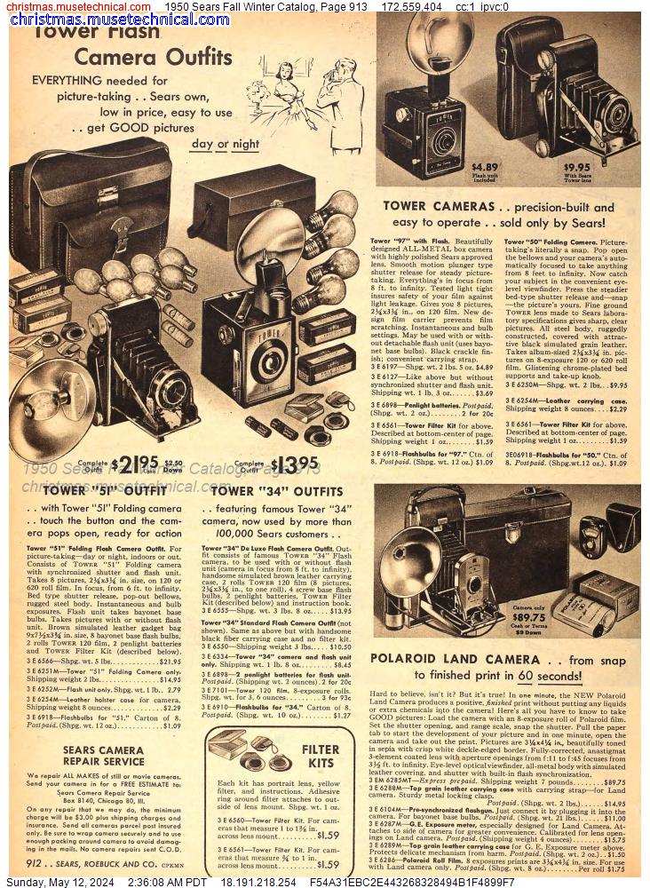 1950 Sears Fall Winter Catalog, Page 913