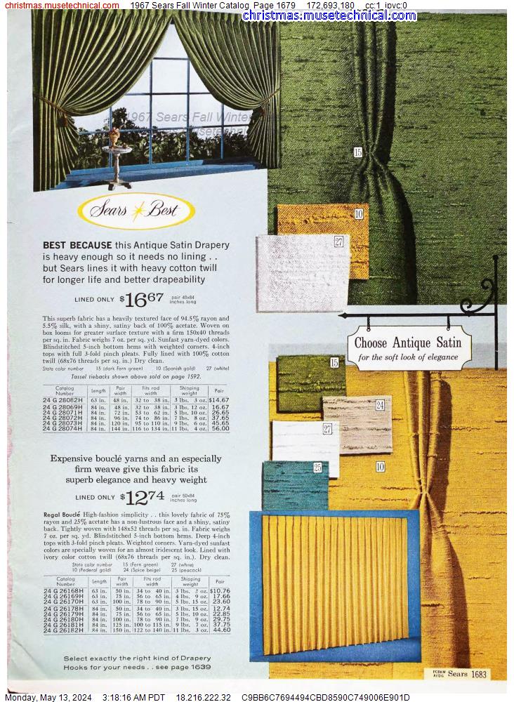 1967 Sears Fall Winter Catalog, Page 1679
