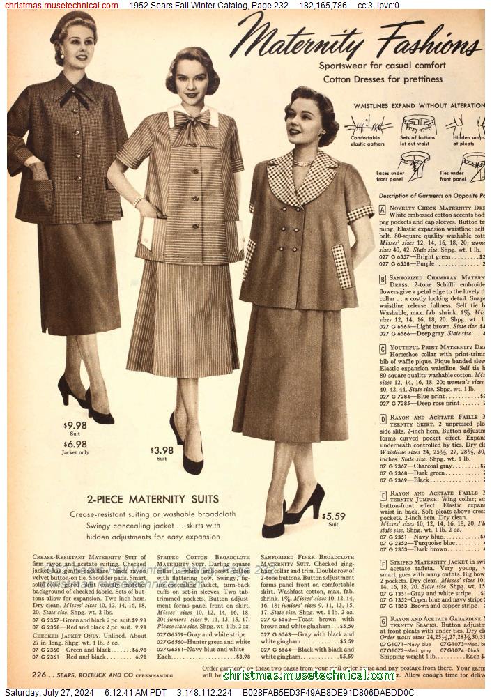 1952 Sears Fall Winter Catalog, Page 232