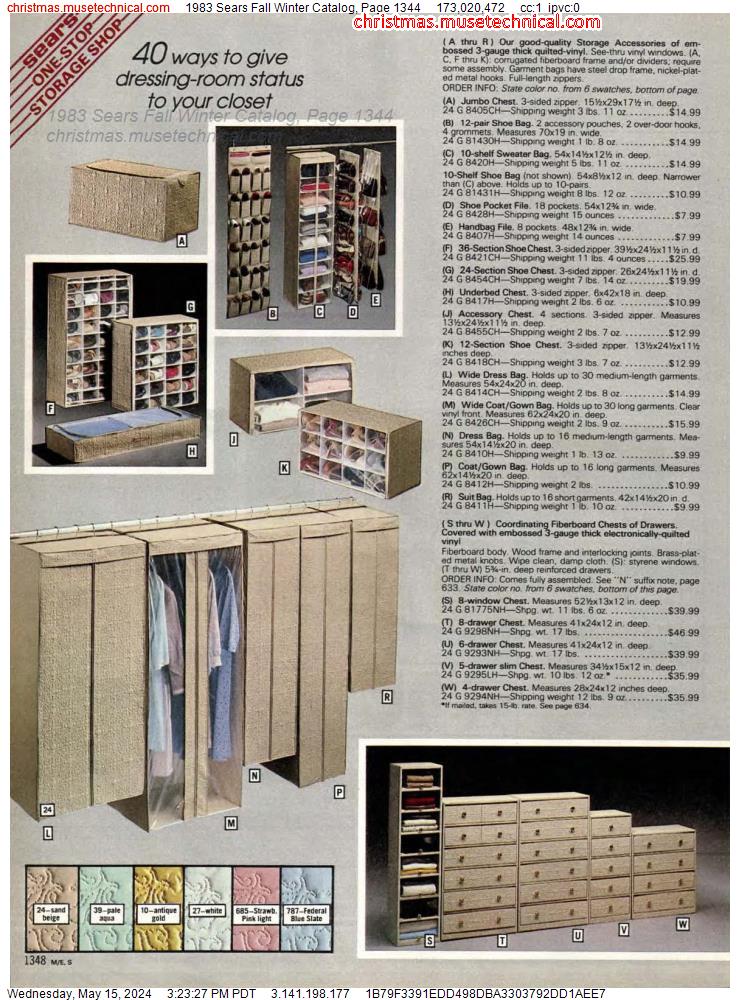 1983 Sears Fall Winter Catalog, Page 1344