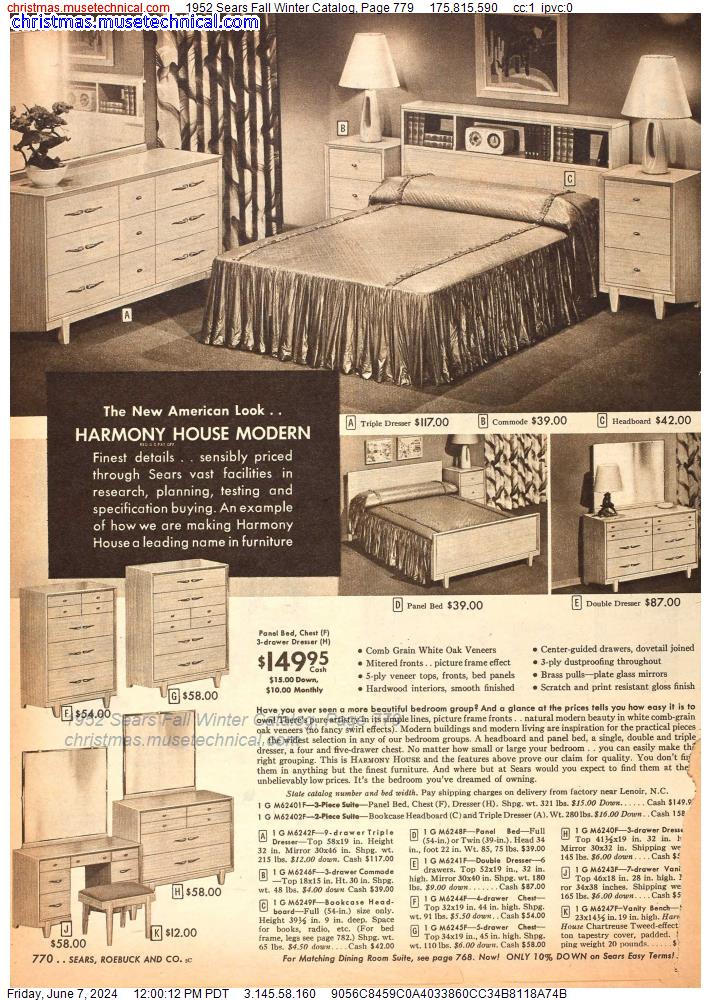 1952 Sears Fall Winter Catalog, Page 779