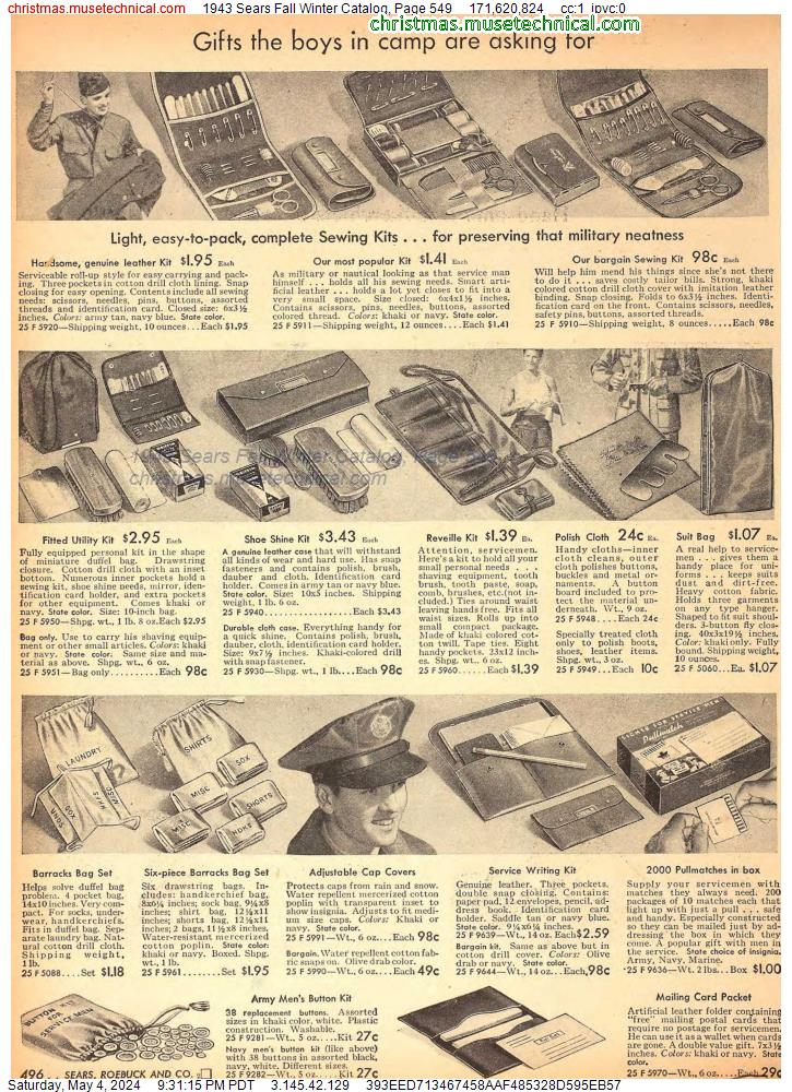 1943 Sears Fall Winter Catalog, Page 549