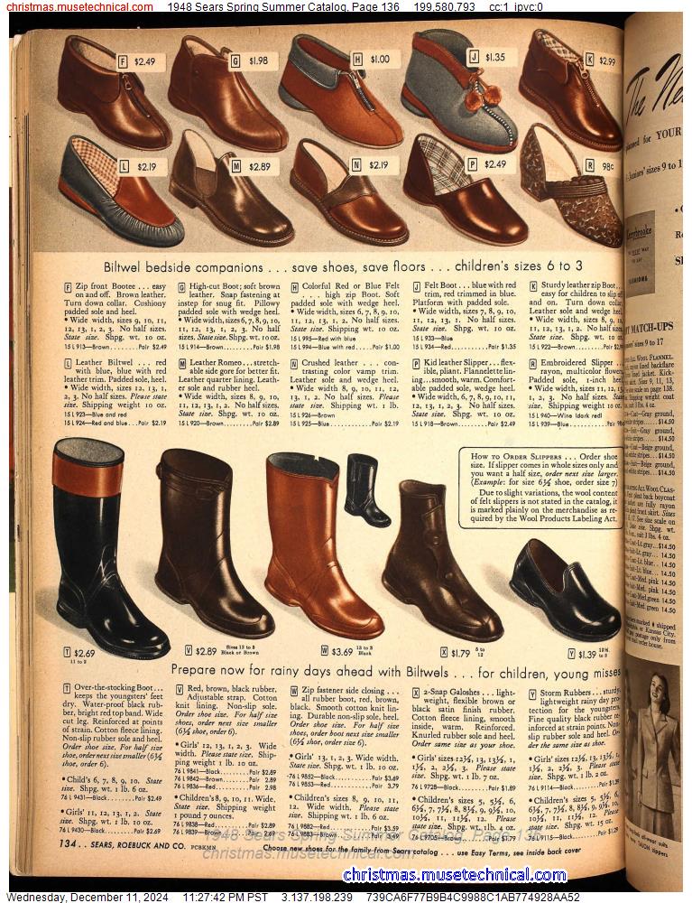 1948 Sears Spring Summer Catalog, Page 136