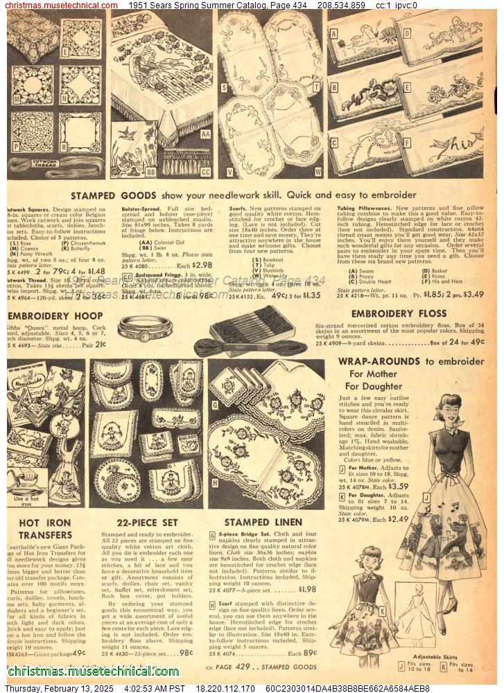 1951 Sears Spring Summer Catalog, Page 434