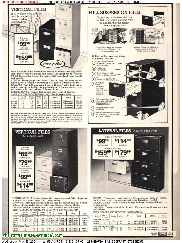 1978 Sears Fall Winter Catalog, Page 1081