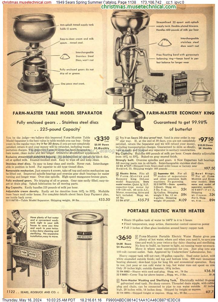 1949 Sears Spring Summer Catalog, Page 1138