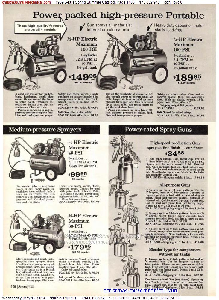 1969 Sears Spring Summer Catalog, Page 1106