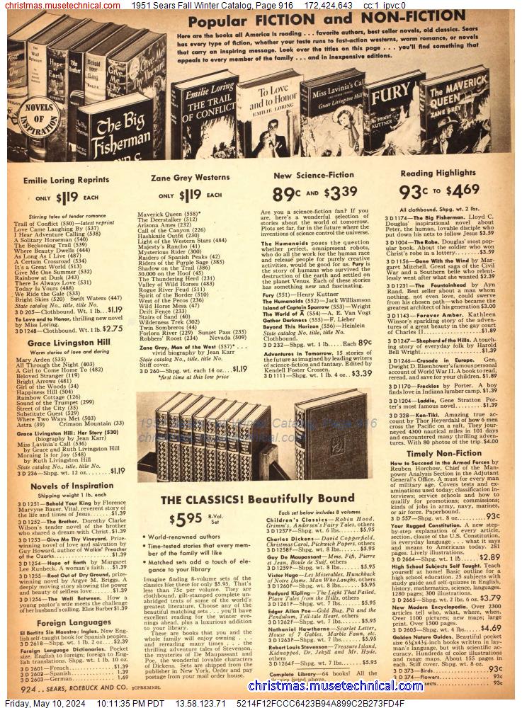 1951 Sears Fall Winter Catalog, Page 916