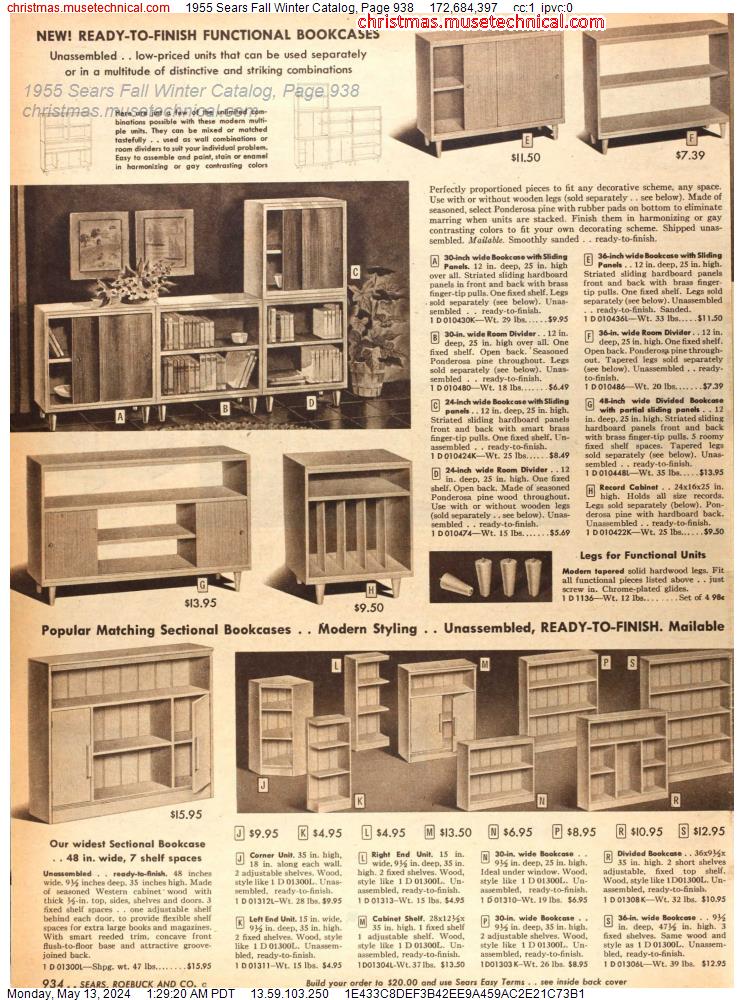 1955 Sears Fall Winter Catalog, Page 938