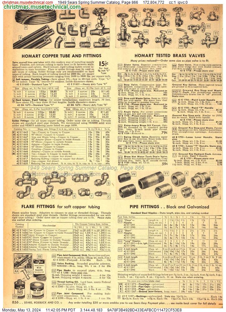 1949 Sears Spring Summer Catalog, Page 866