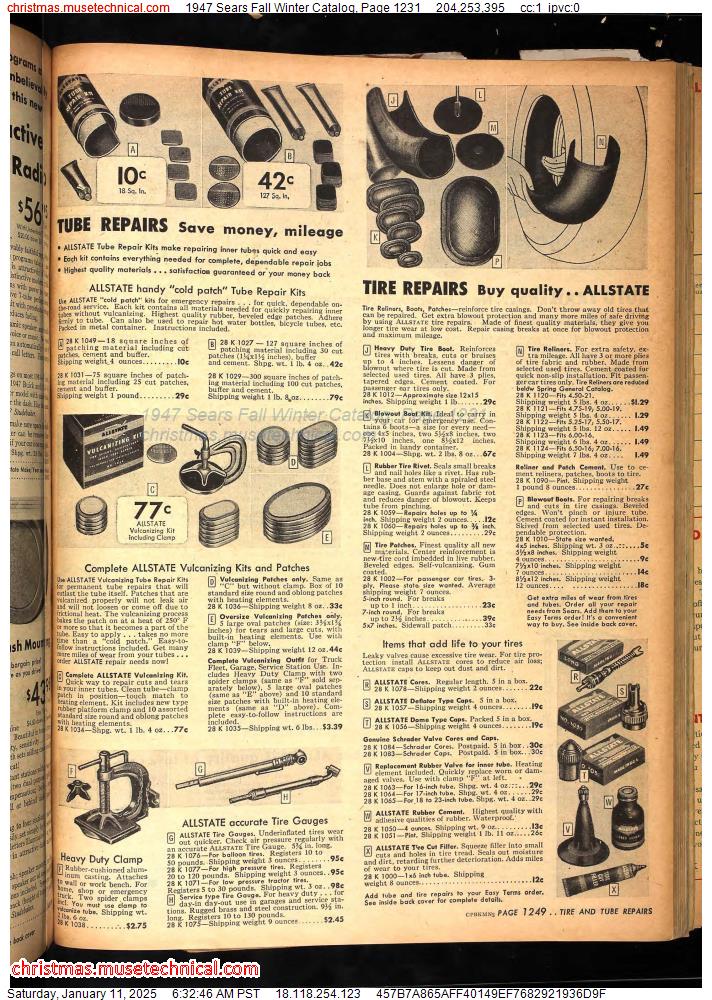 1947 Sears Fall Winter Catalog, Page 1231