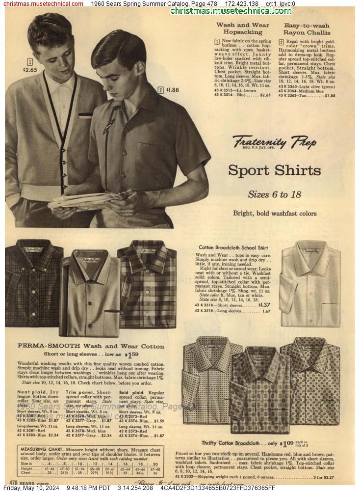 1960 Sears Spring Summer Catalog, Page 478