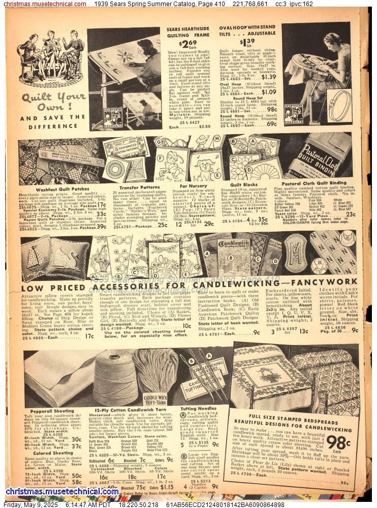 1939 Sears Spring Summer Catalog, Page 410
