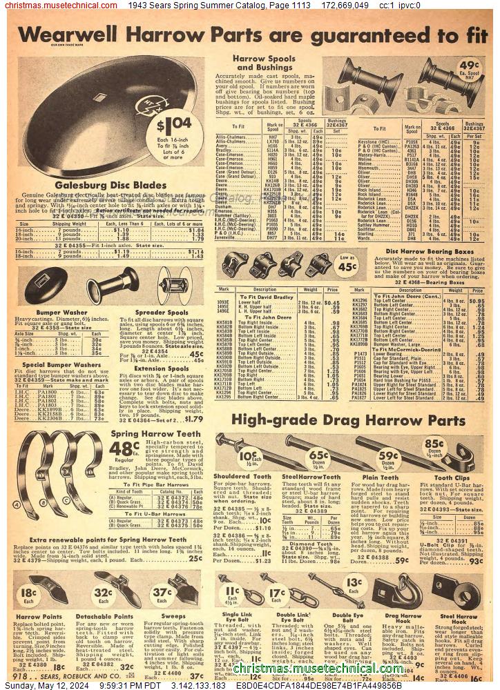 1943 Sears Spring Summer Catalog, Page 1113