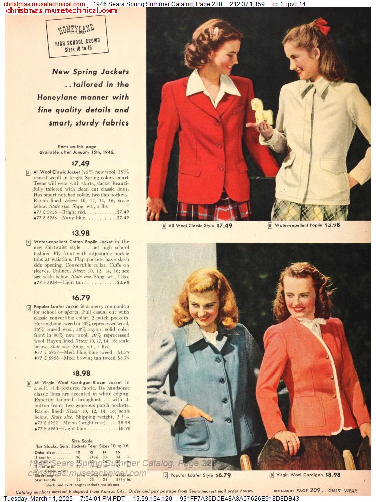 1946 Sears Spring Summer Catalog, Page 228