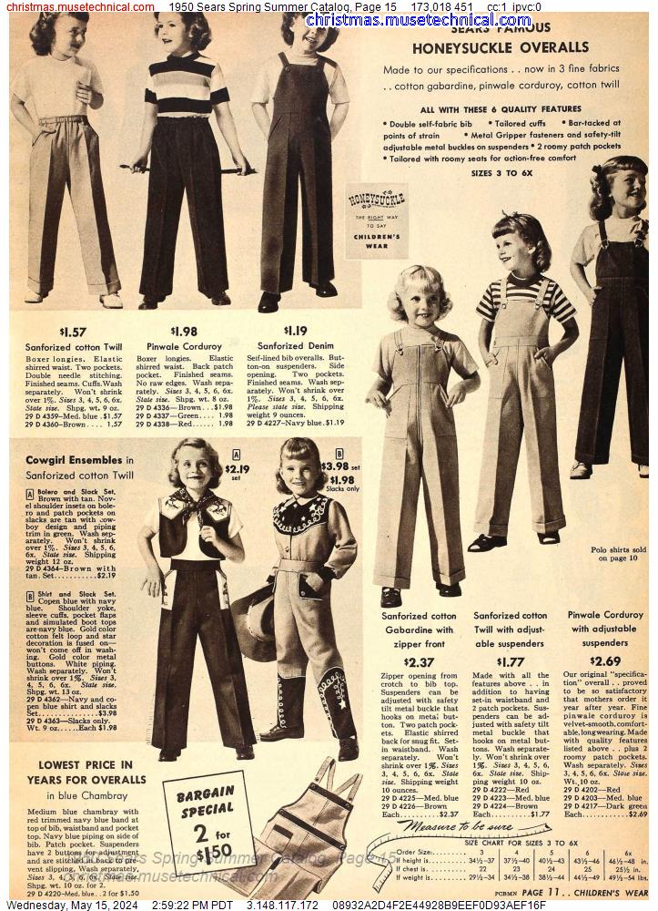 1950 Sears Spring Summer Catalog, Page 15