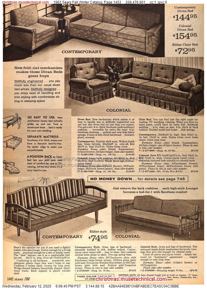 1963 Sears Fall Winter Catalog, Page 1453