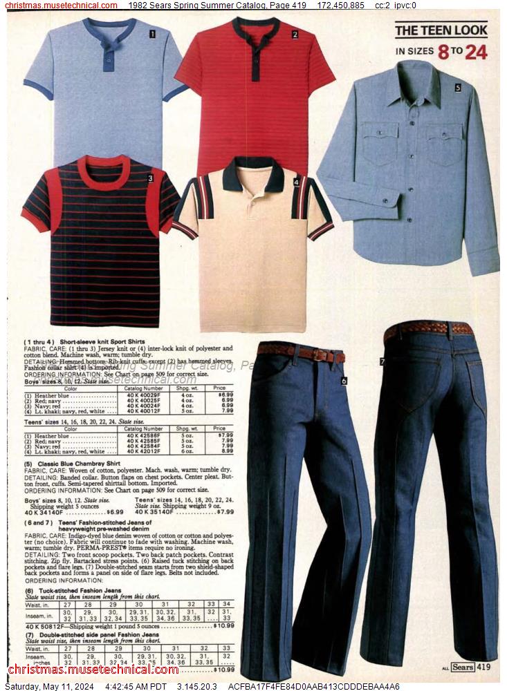 1982 Sears Spring Summer Catalog, Page 419