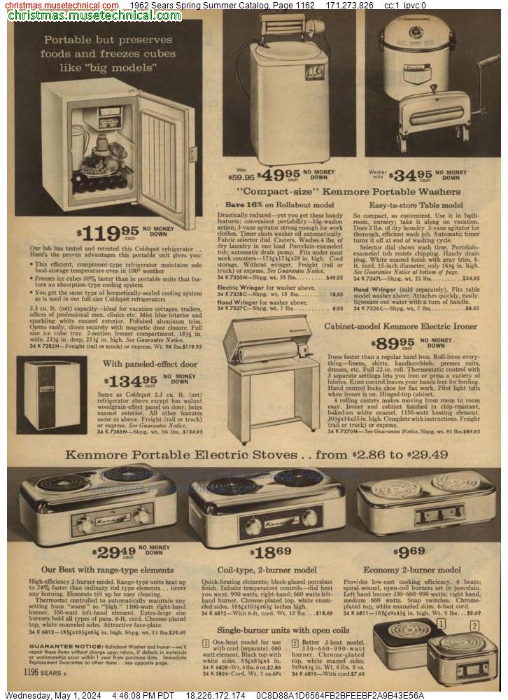 1962 Sears Spring Summer Catalog, Page 1162