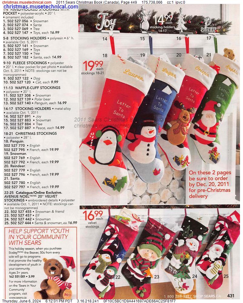 2011 Sears Christmas Book (Canada), Page 449