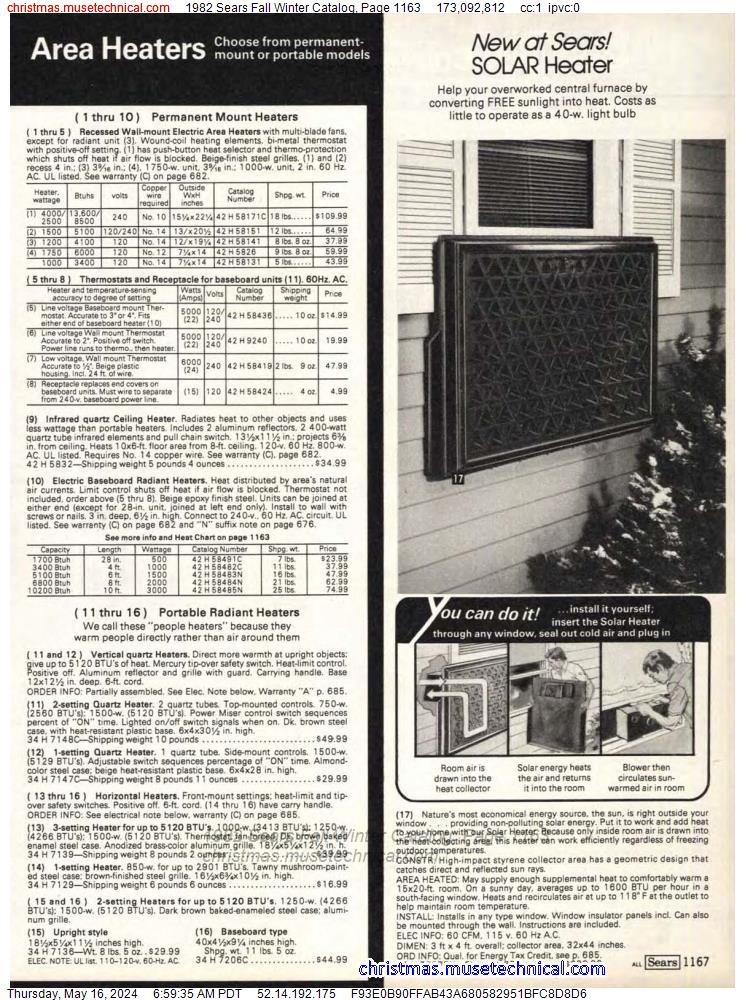 1982 Sears Fall Winter Catalog, Page 1163