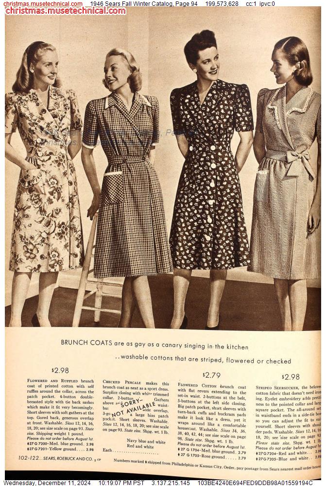 1946 Sears Fall Winter Catalog, Page 94