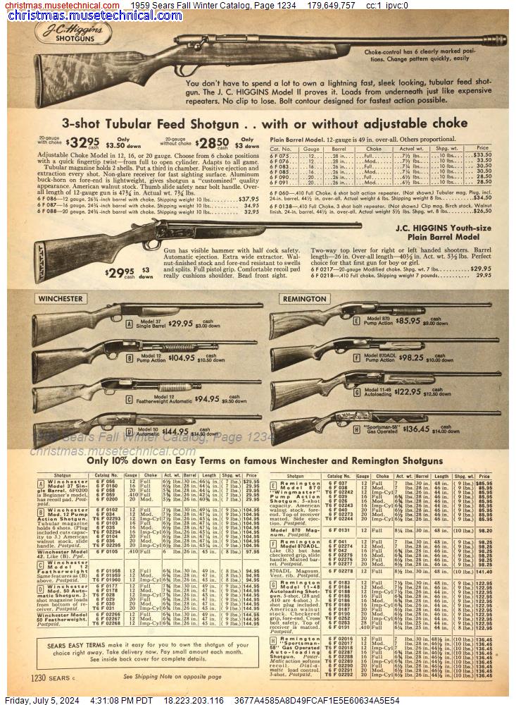 1959 Sears Fall Winter Catalog, Page 1234