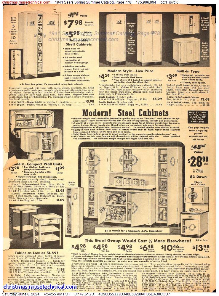 1941 Sears Spring Summer Catalog, Page 778