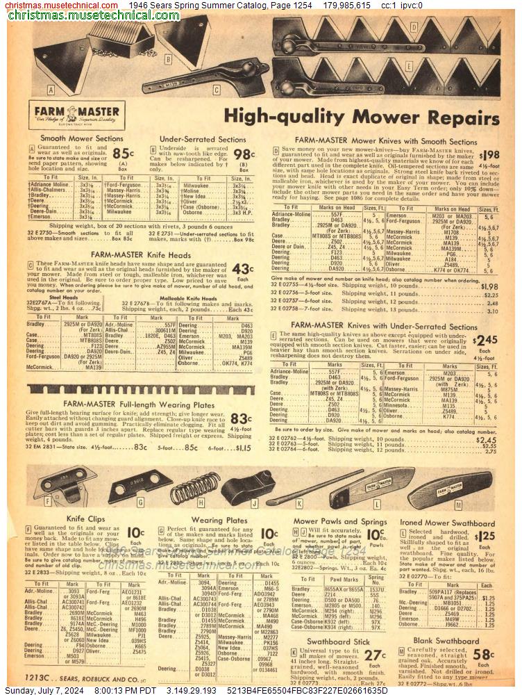 1946 Sears Spring Summer Catalog, Page 1254