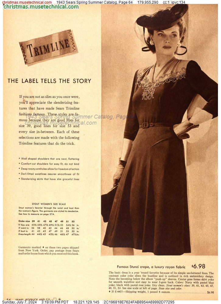 1943 Sears Spring Summer Catalog, Page 64