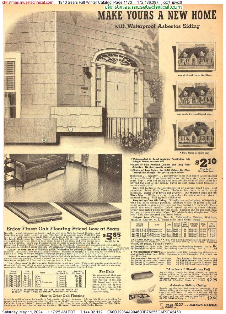 1940 Sears Fall Winter Catalog, Page 1173