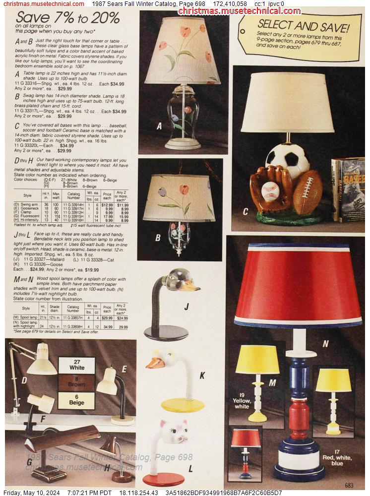 1987 Sears Fall Winter Catalog, Page 698