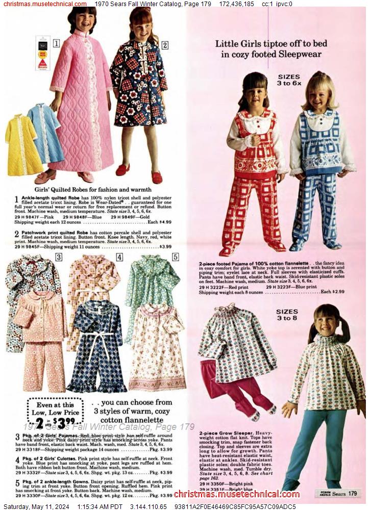 1970 Sears Fall Winter Catalog, Page 179