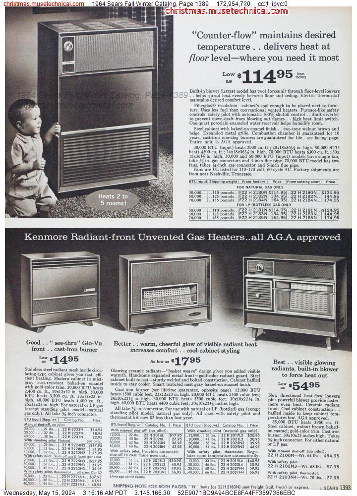 1964 Sears Fall Winter Catalog, Page 1389