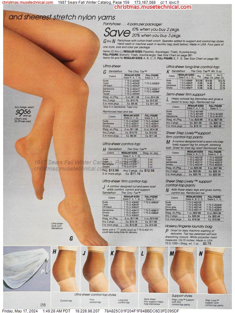 1987 Sears Fall Winter Catalog, Page 159