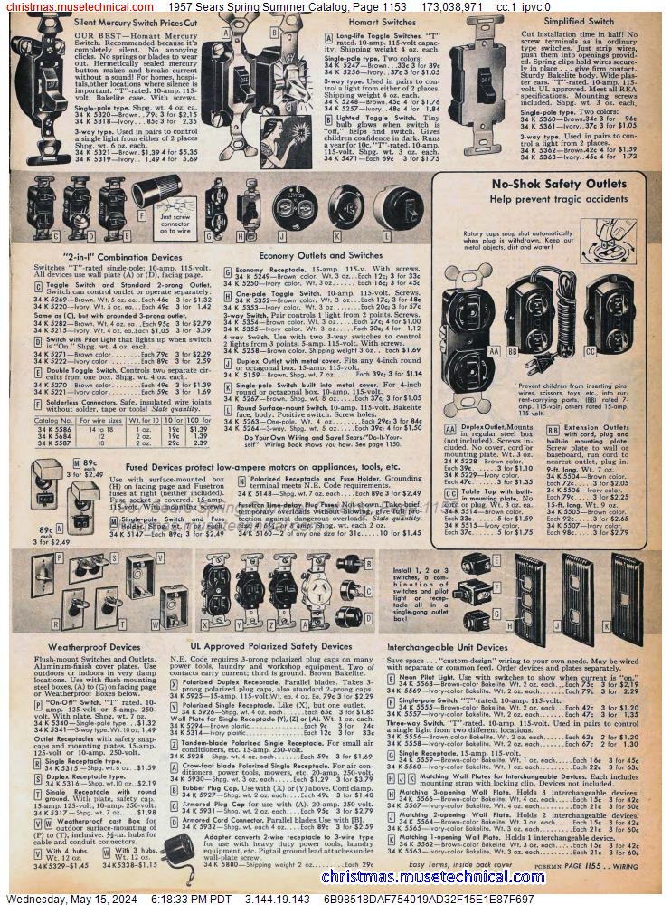 1957 Sears Spring Summer Catalog, Page 1153