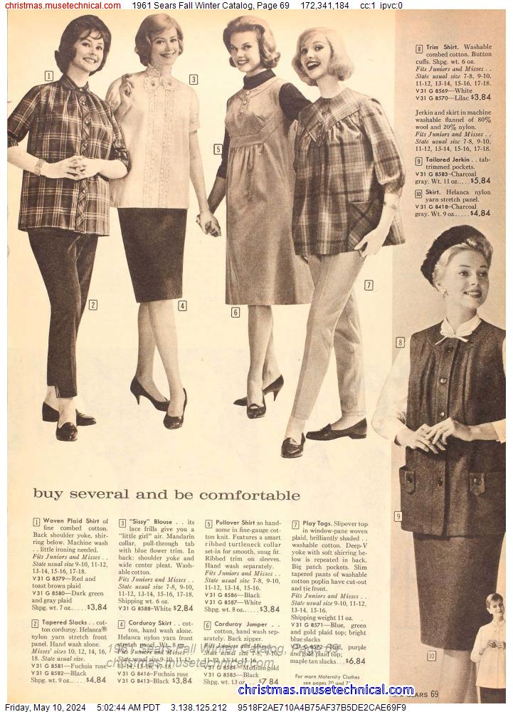 1961 Sears Fall Winter Catalog, Page 69