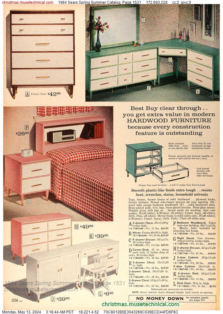 1964 Sears Spring Summer Catalog, Page 1531
