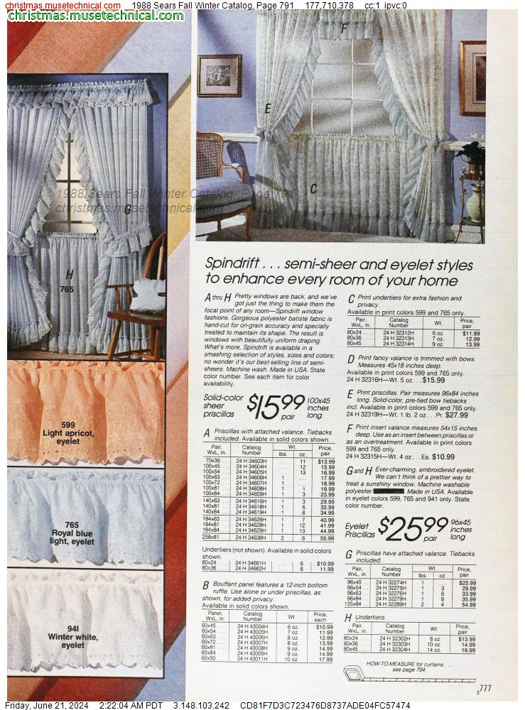 1988 Sears Fall Winter Catalog, Page 791