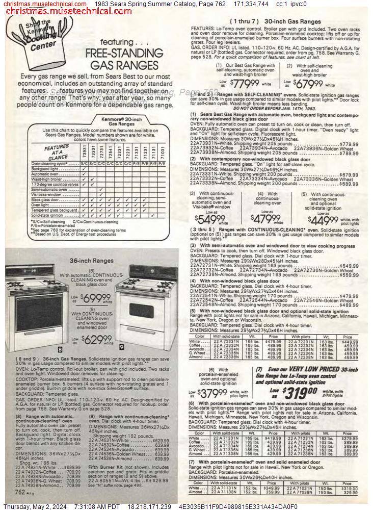 1983 Sears Spring Summer Catalog, Page 762