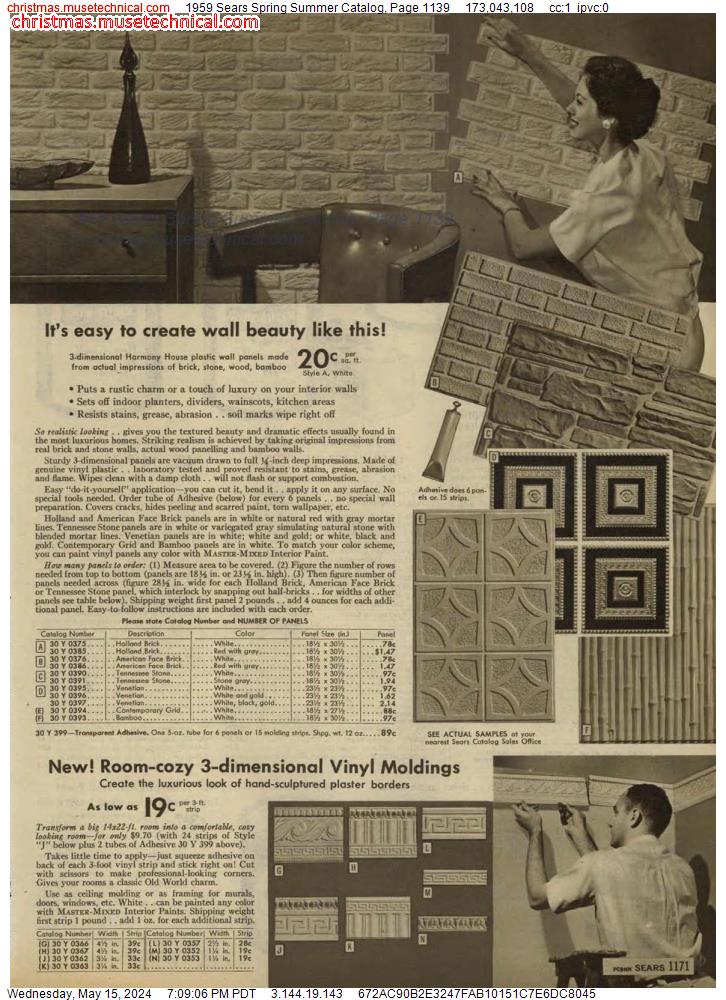 1959 Sears Spring Summer Catalog, Page 1139